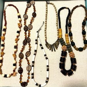 Bundle of “wood” necklaces